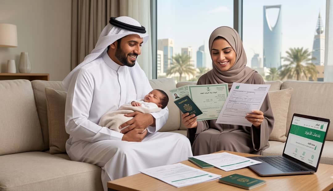 تسجيل مولود للمقيمين في أبشر