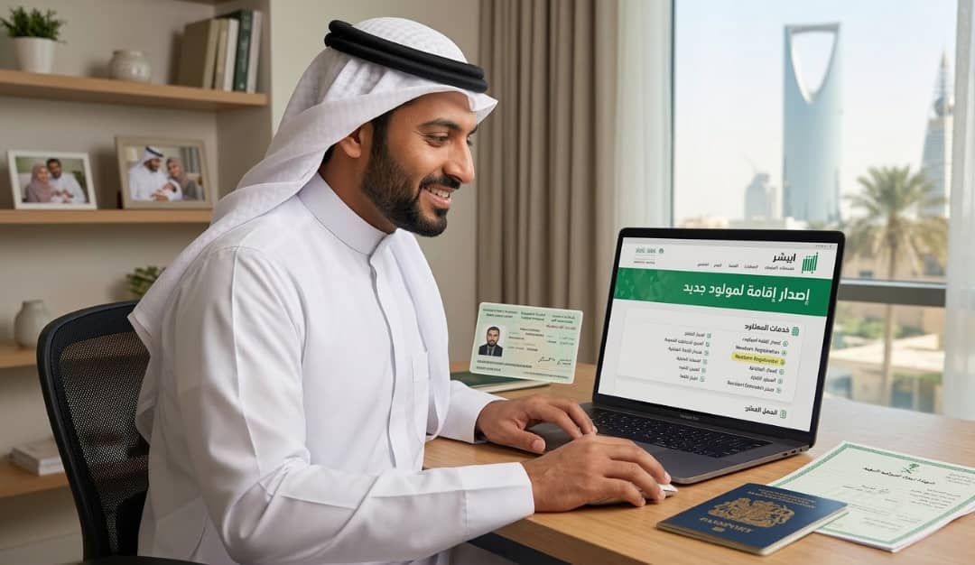 إصدار إقامة مولود جديد في السعودية