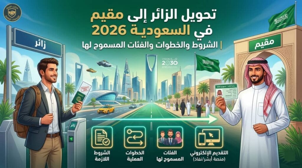 تحويل الزائر إلى مقيم في السعودية 2026