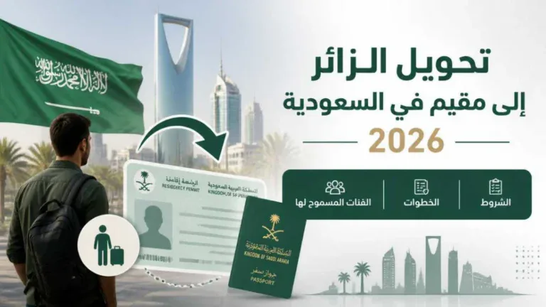 تحويل الزائر إلى مقيم في السعودية 2026 | الشروط والخطوات والفئات المسموح لها