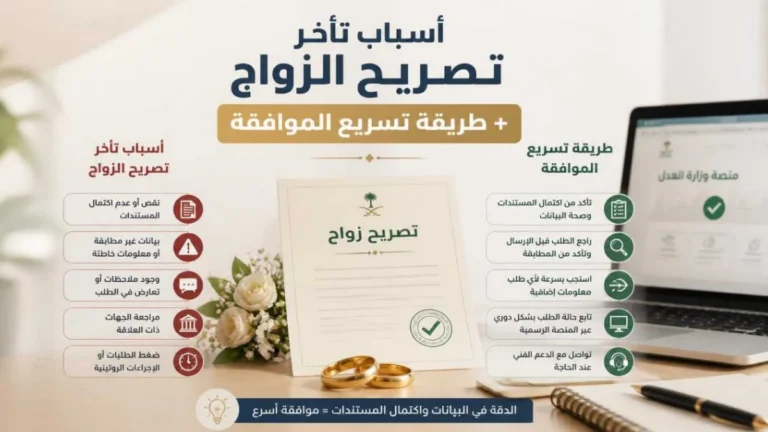 صورة توضح أسباب تأخر تصريح الزواج في السعودية