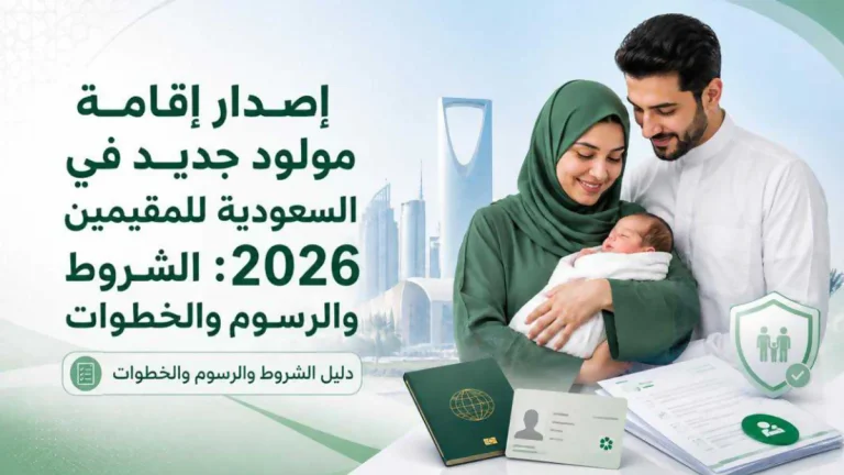 إصدار إقامة مولود جديد في السعودية 2026: الشروط والرسوم