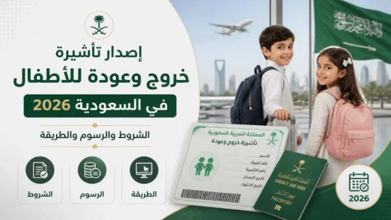إصدار تأشيرة خروج وعودة للأطفال في السعودية 2026: الشروط والرسوم والطريقة