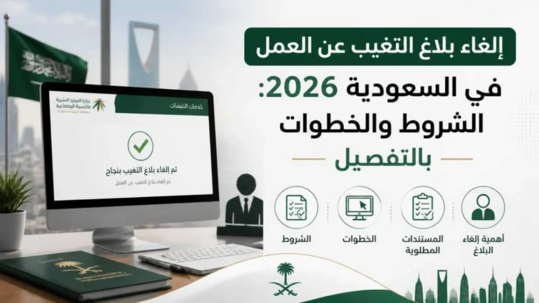 طريقة إلغاء بلاغ التغيب عن العمل في السعودية