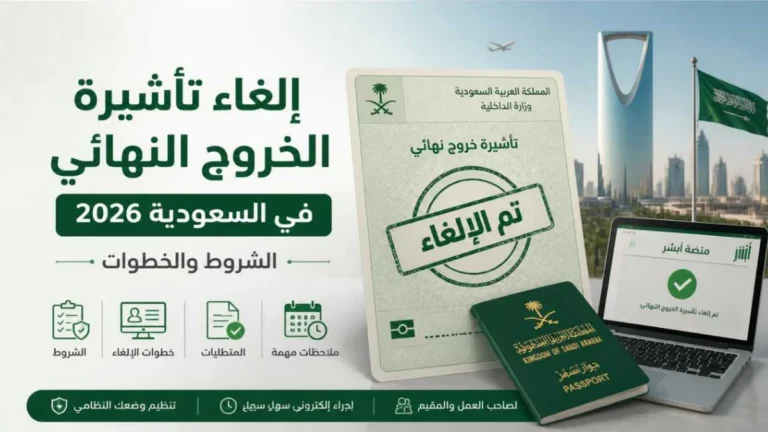 طريقة إلغاء تأشيرة الخروج النهائي في السعودية