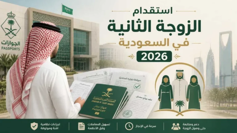 استقدام الزوجة الثانية في السعودية 2026 | الشروط وخطوات التقديم