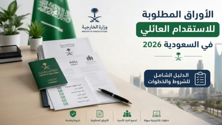 الأوراق المطلوبة للاستقدام العائلي في السعودية 2026 | قائمة المستندات + طريقة التوثيق
