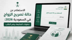 صورة توضح طريقة الاستعلام عن حالة تصريح الزواج في السعودية وخطوات المتابعة برقم الطلب