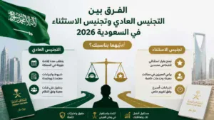 الفرق بين التجنيس العادي وتجنيس الاستثناء في السعودية 2026 – أيهما يناسبك؟