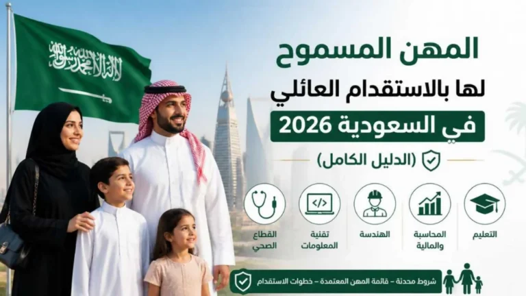 المهن المسموح لها بالاستقدام العائلي في السعودية 2026 | القائمة الكاملة والشروط