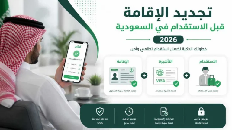 تجديد الإقامة قبل الاستقدام في السعودية 2026: الشروط والحالات المستثناة