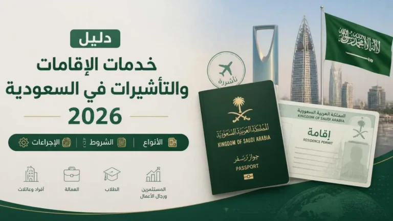 دليل خدمات الإقامات والتأشيرات في السعودية 2026: الأنواع والشروط والإجراءات
