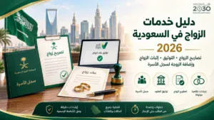دليل خدمات الزواج في السعودية 2026 وإجراءات تصاريح الزواج والتوثيق