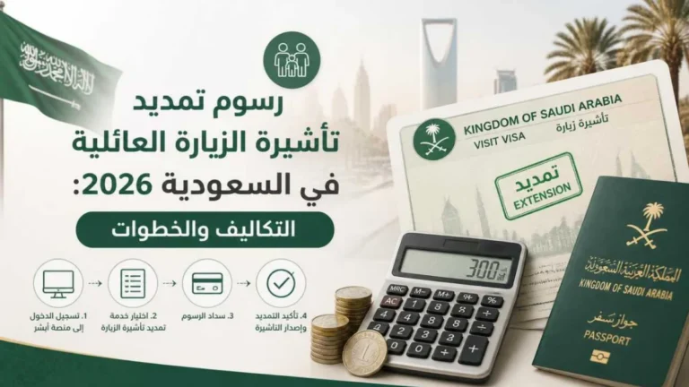 رسوم تمديد تأشيرة الزيارة العائلية في السعودية 2026: التكاليف والخطوات