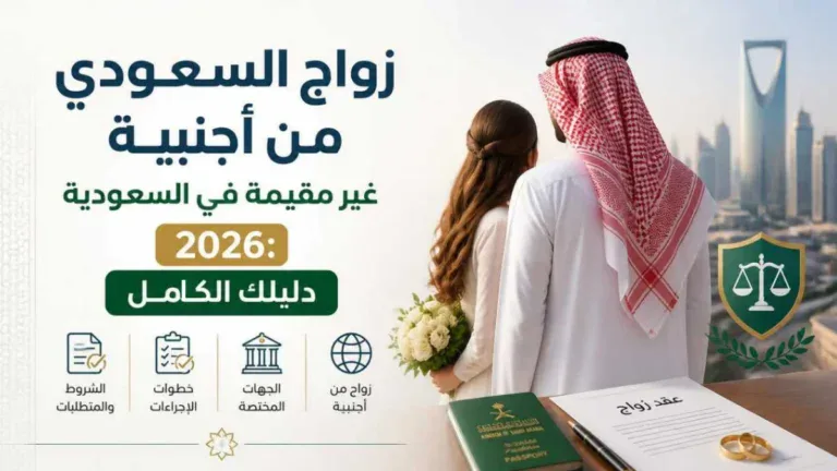 صورة توضح الإجراءات القانونية حول زواج السعودي من أجنبية غير مقيمة في السعودية