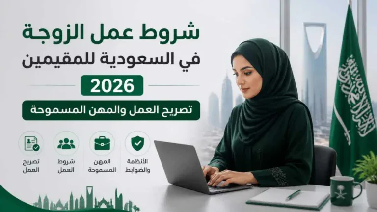 شروط عمل الزوجة في السعودية للمقيمين 2026: تصريح العمل والمهن المسموحة