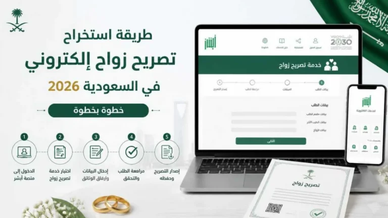 توضيح طريقة استخراج تصريح زواج إلكتروني في السعودية