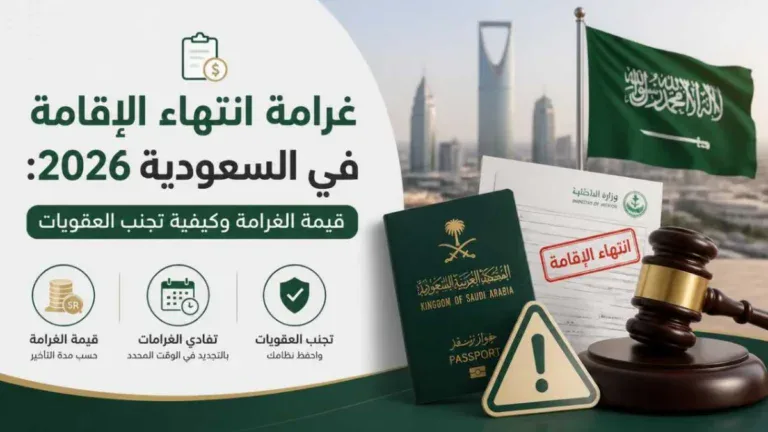 غرامة انتهاء الإقامة في السعودية 2026: قيمة الغرامة وكيفية تجنب العقوبات