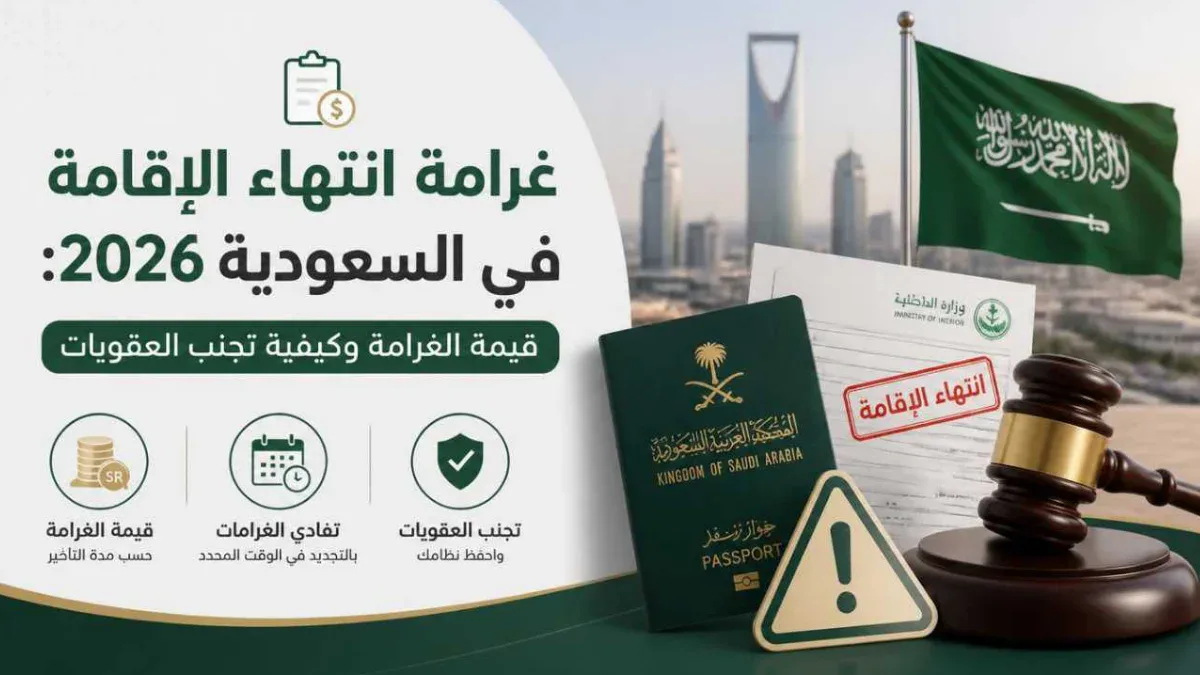 غرامة انتهاء الإقامة في السعودية 2026: قيمة الغرامة وكيفية تجنب العقوبات