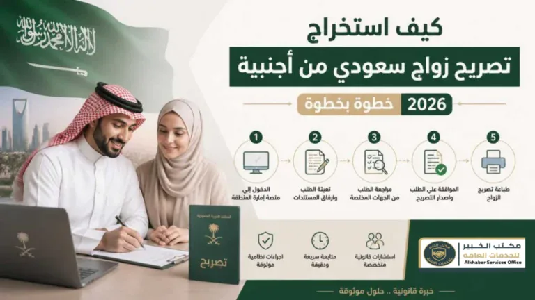 صورة توضح كيفية استخراج تصريح زواج سعودي من أجنبية في السعودية