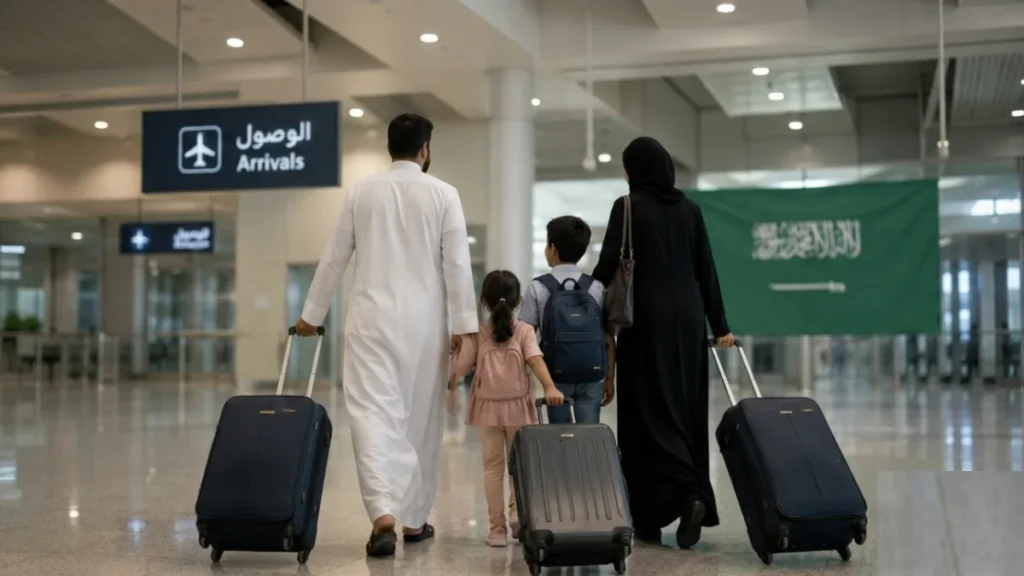 وصول أبناء الزوجة إلى السعودية بعد إتمام إجراءات الاستقدام