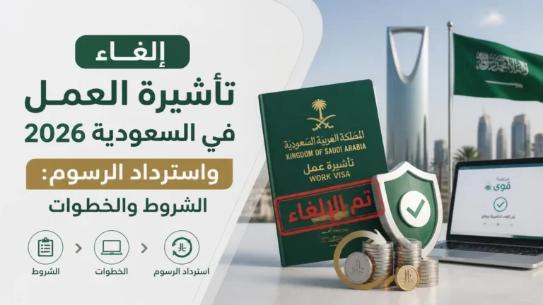 إلغاء تأشيرة العمل في السعودية 2026 واسترداد الرسوم عبر قوى